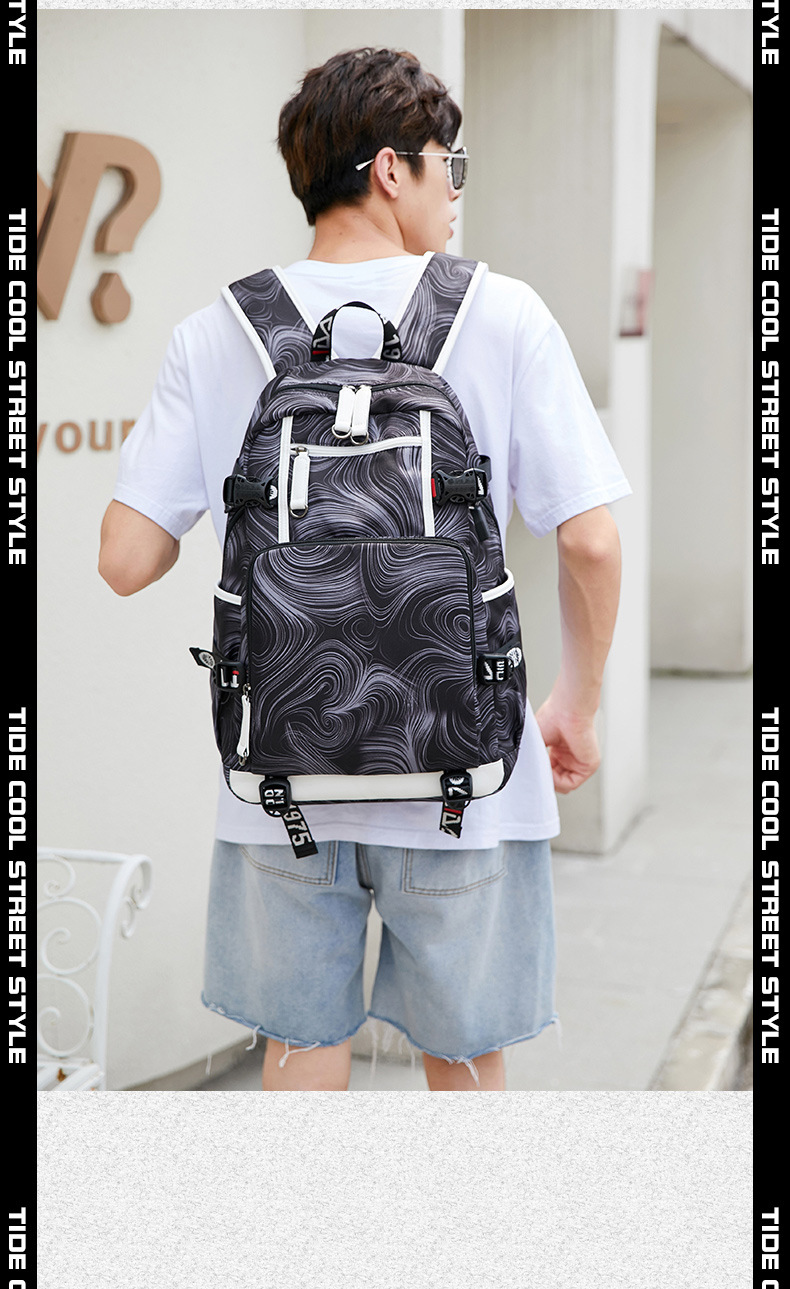 Streetwear Geometric Square Zipper Functional Backpack display picture 5