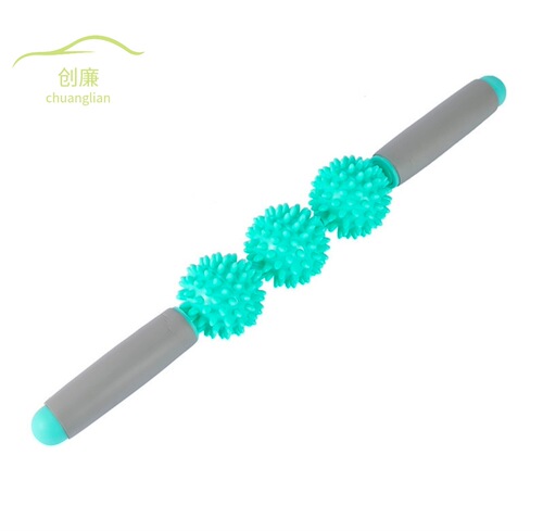 Hedgehog ball muscle massage stick, three-ball wolf tooth fascia stick, relaxation roller yoga massage wheel, five-ball yoga stick