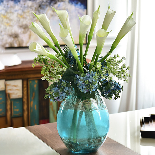 Simulated Flower PU Calla Lily Indoor Home Flower Arrangement Decor Ornament Artificial Flower Photo Prop Artificial Flower Bouquet