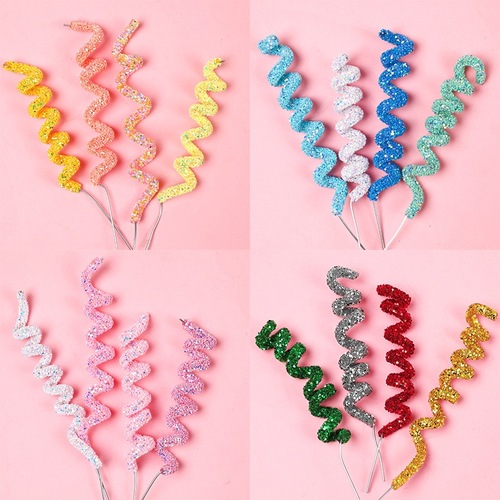 Symphony strip cake decoration plug-in Internet celebrity versatile curve soft strip plug-in macaron color birthday party decoration