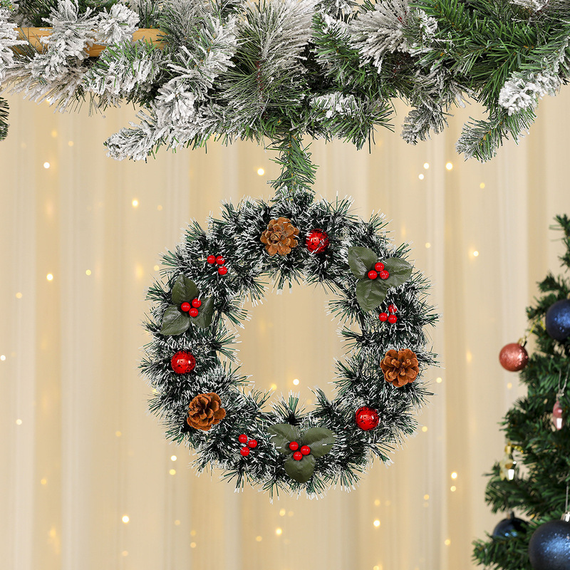 国境を越えた新しいクリスマス装飾花輪クリスマスガーランドホテルショッピングモール装飾ドア吊り松葉装飾品|undefined
