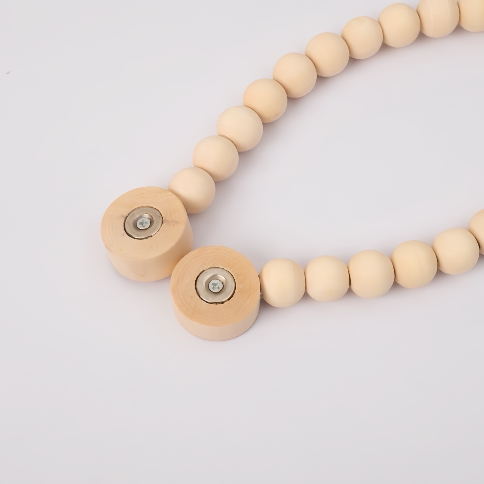 Nuevo correa de cortina de perlas de madera de tres capas de botón de cortina de fijación de cortina de absorción de cortina de fijación de cortina corda de cortina decoración sin agujeros perforados