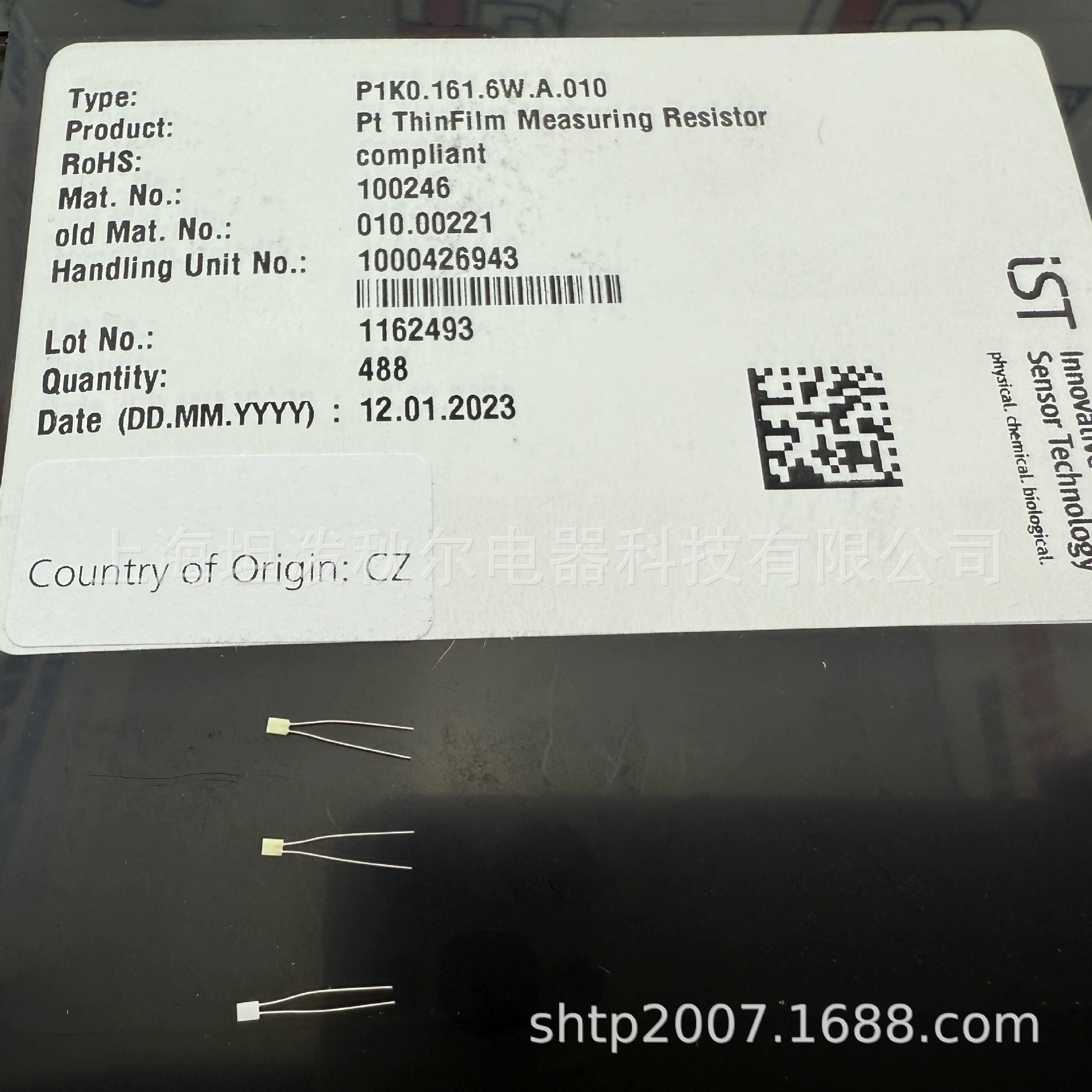 PT1000 Швейцария IST тонкая пленка термометр платина сопротивление 600 °C серии P1K0.161.6W.A.010