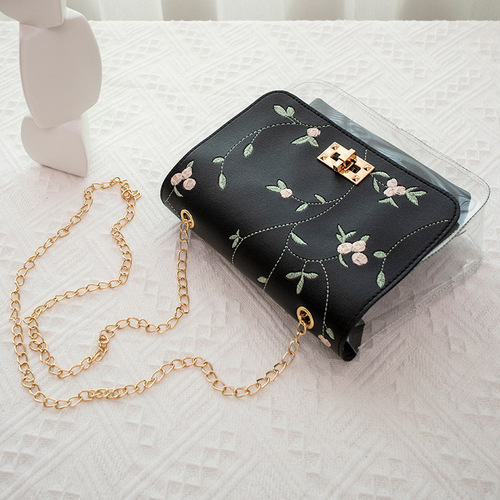 透明小方包韩版2024女包东南亚跨境小包批发女士包刺绣子母包bags