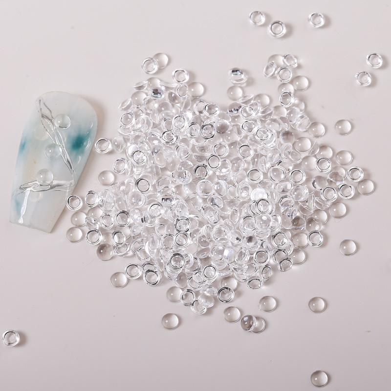 Cross-border internet celebrity semicircle transparent bubble beads nail jewelry wear nail piece mermaid tears White nail sticker resin Diamond Cross-border internet celebrity semicircle transparent bubble beads nail jewelry wear nail piece mermaid tears White nail sticker resin Diamond