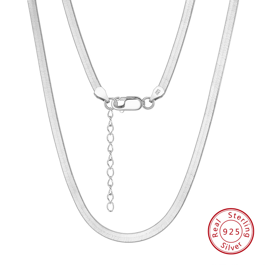 Collar exclusivo transfronterizo fábrica al por mayor de Plata de Ley 925 cadena llana cadena cubana cadena de giro del coche DIY colgante-cadena libre