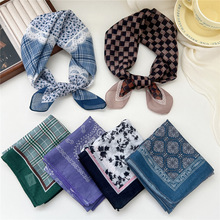 58棉麻小方巾丝巾女春秋夏季头巾发带韩版时尚百搭围巾装饰领巾