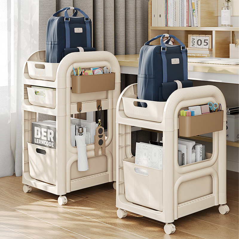 carro pequeño móvil con rueda debajo de la mesa estante de almacenamiento de papelería dormitorio estante de almacenamiento de libros estante de clasificación de artículos de oficina