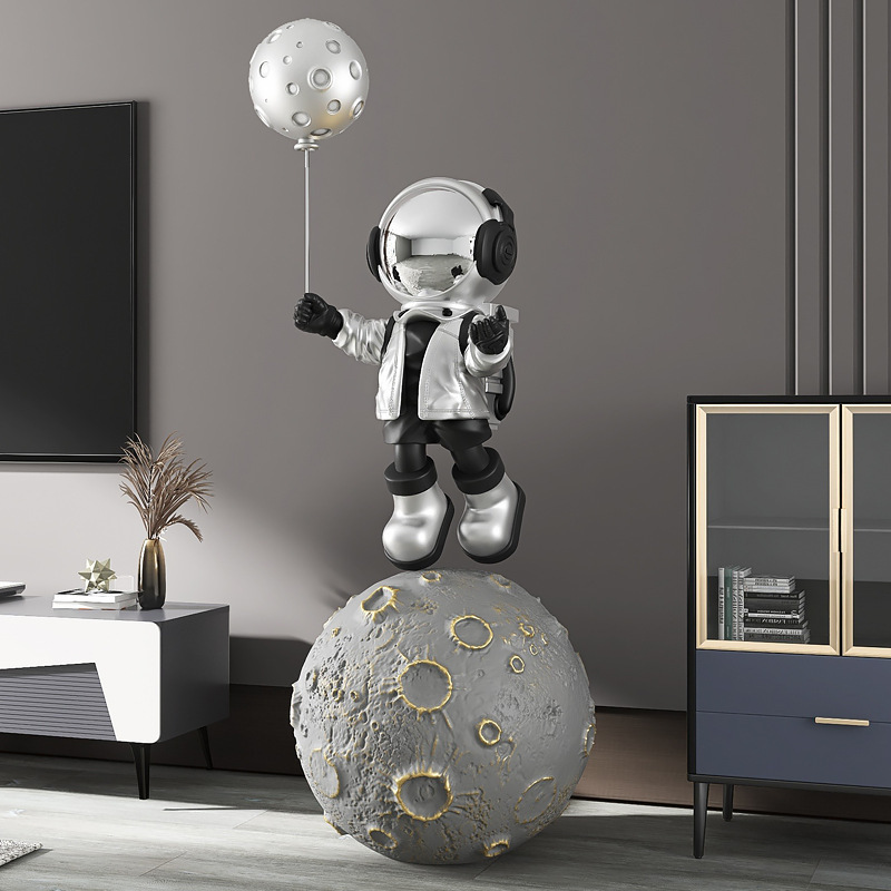 宇宙飛行士のリビングルームの大きな床置き装飾品ソファテレビキャビネットの横の装飾品宇宙飛行士の新築祝いのトレイギフト|undefined