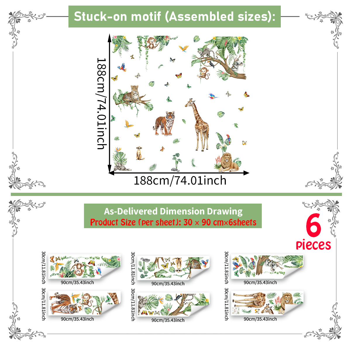 wall Sticker /wall Decal /wall Mural M16226 Cartoon Tree Branch Animal Butterfly Bird Children's Room Kindergarten Background Decoration Self-Adhesive_voghion.com