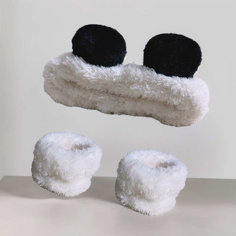 Transfronterizo cara lavado banda para el cabello correa para la muñeca Imitación Piel de conejo color sólido felpa impermeable banda para el cabello Amazon absorbente sudor-limpieza al por mayor