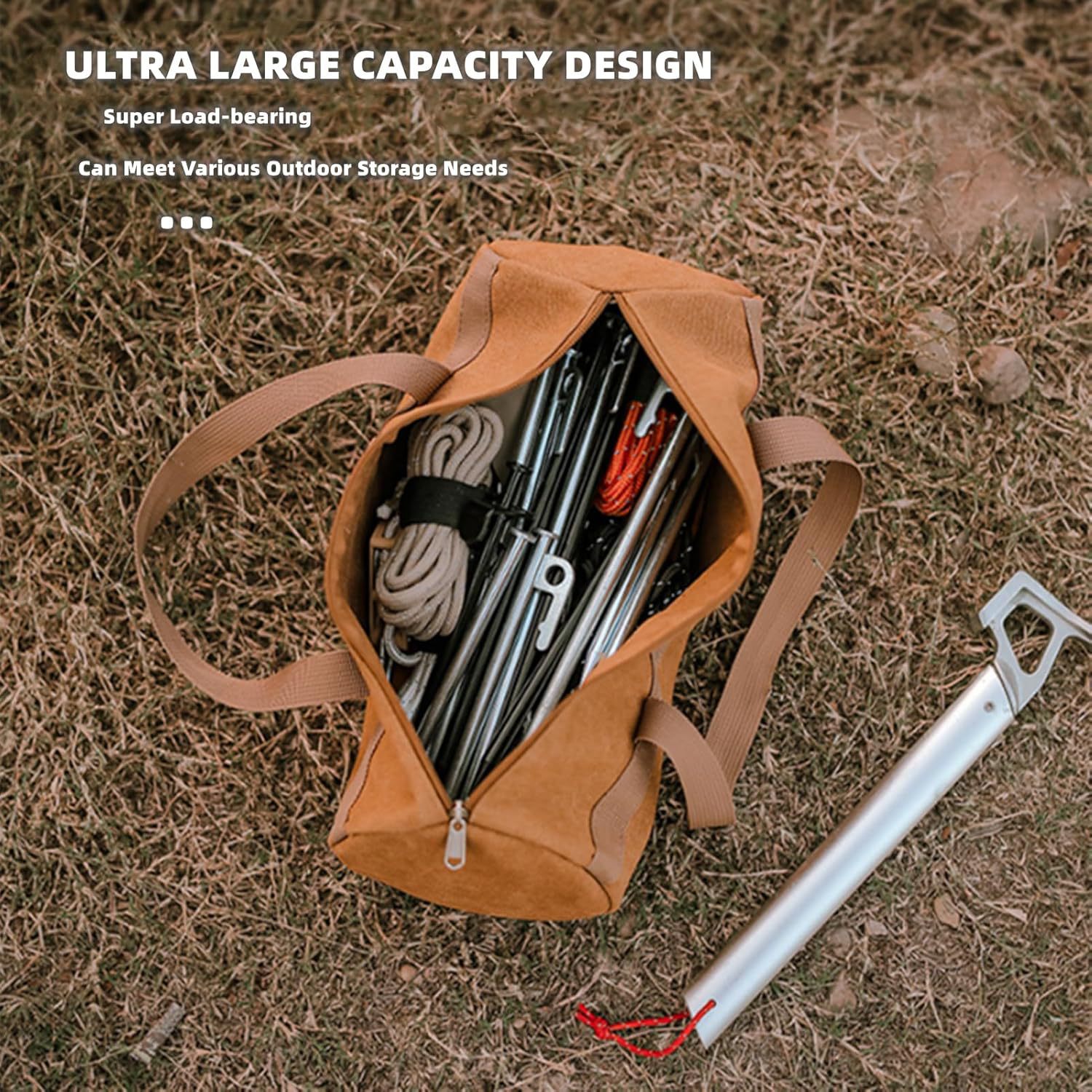 野外露营配件收纳包帐篷风绳地钉工具收纳袋圆筒地钉收纳袋手提包