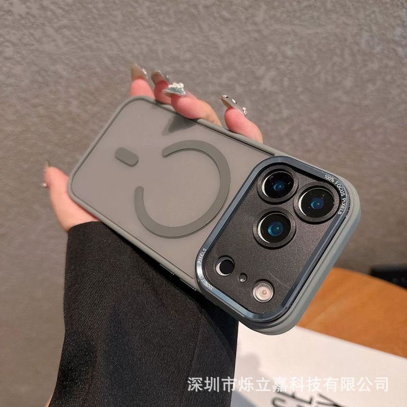 适用iPhone17PROMAX透明磁吸手机壳苹果16金属鹰眼镜头全包保护套|undefined