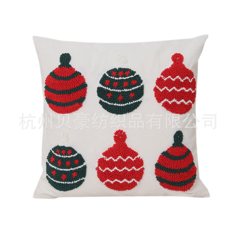 Amazon クリスマス枕クロスボーダーサンタクッションリビングルームソファ刺繍装飾アメリカンホリデー枕カバー|undefined