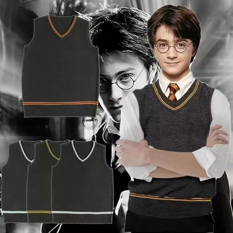 Harry Potter V Neck Sweater Four Major Colleges Cos Daily Male and Female School Uniforms Cos Clothing Cotton Vest Vest Wholesale