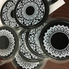 廠家直銷青花瓷防滑墊隔熱墊可印刷LOGO納米貼香水墊車載用品