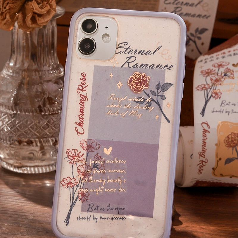 信的恋人 Retro paper tape, flowered, English, scheduler