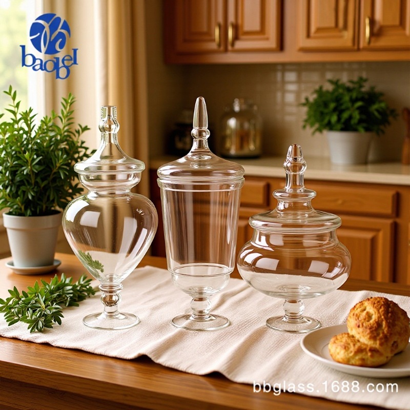 BBGLASS欧式透明带盖子玻璃糖果罐储物罐宴会婚庆甜品台装饰摆件