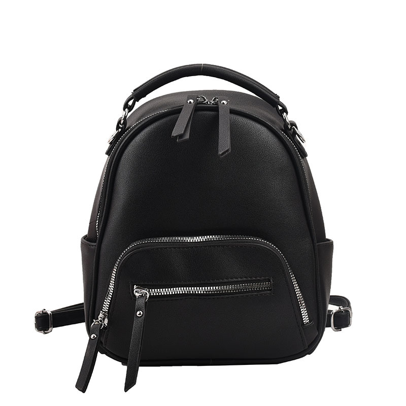 Fashionable And Versatile Solid Color Backpack Women's Urban Minimalist PU Business Backpack_voghion.com