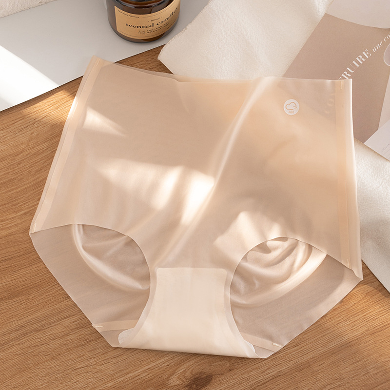 Mascarilla de seda de hielo ultrafina sin costuras de cintura alta, cadera de melocotón, ejercicio de yoga, ropa interior ultrafina invisible sin costuras, refrescante