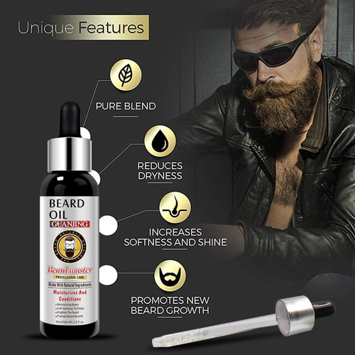 Cross-border GUANJING Beard Essential Oil Beard Care Men's Beard Oil Wholesale Beard growth oil