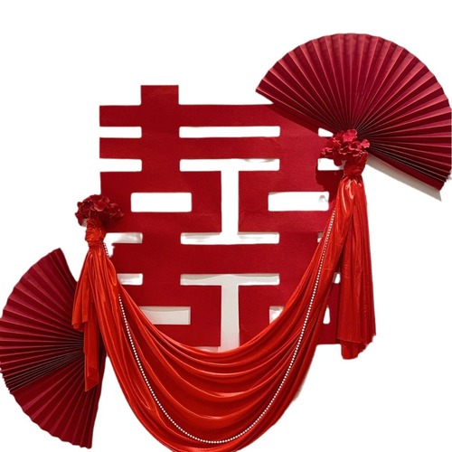 Bridal room decoration set living room decoration wedding male and female new house bedroom wedding character sticker high-end background wall