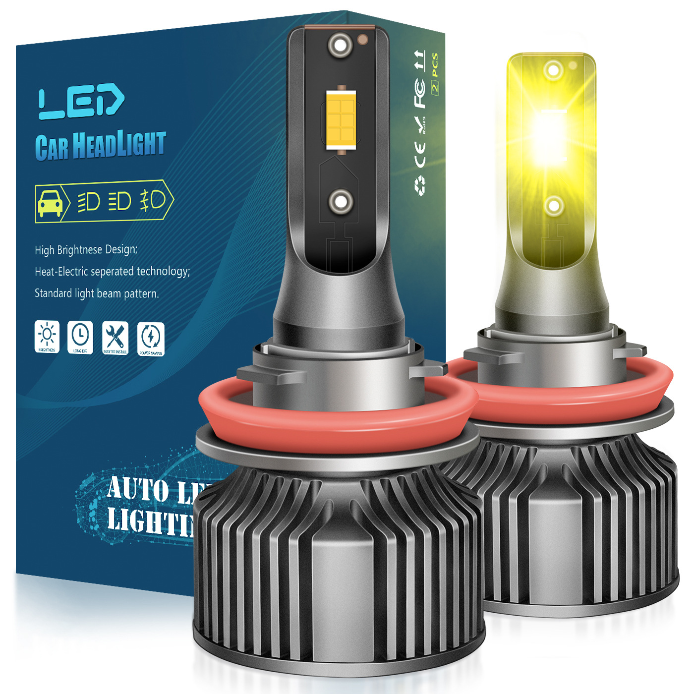 3000K Golden Eye H11 car LED headlight 880 golden light 9006 super…