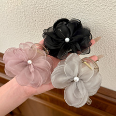 2025新型半髪ベゴニアヘアピン女性花クリップ感気質中号サメクリップ頭飾り