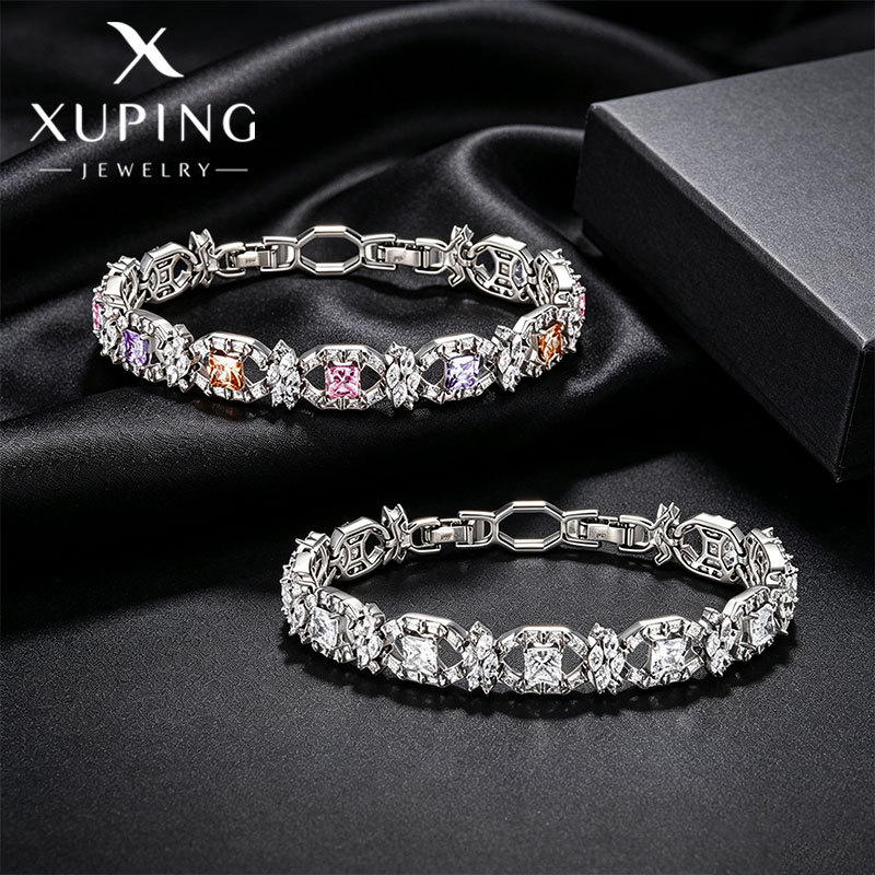 Pulsera Geométrica Cuadrada de Aleación de Cobre para Mujer