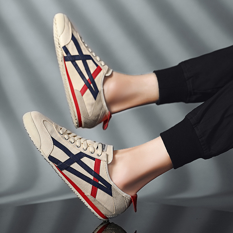 Men's Shoes 2024 Summer New Men's Canvas Shoes Slip-On Lazy Breathable Casual Sneakers Trendy Shoes Comfortable