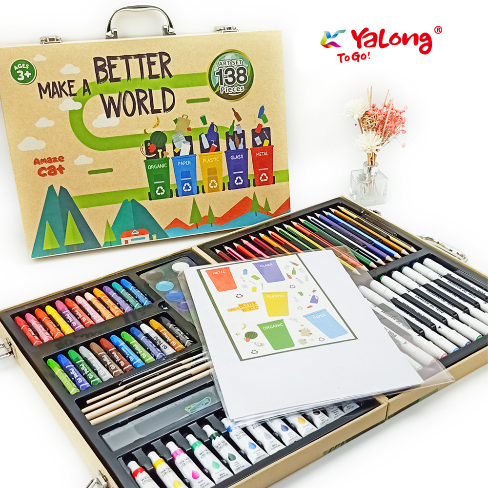 Juego de Papelería y Pintura Escolar para Niños y Estudiantes