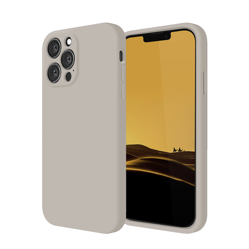 Funda de silicona líquida para Apple 14PRO, anticaídas, protección completa de la lente, funda de silicona IP14PM con orificios precisos