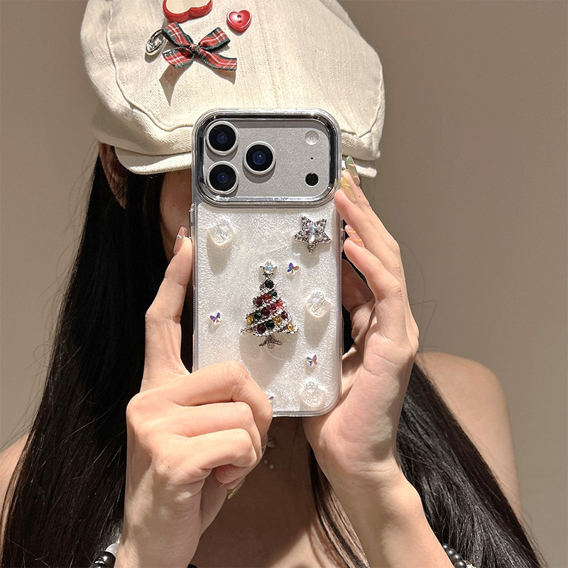 Flash Star Christmas Tree Language Iphone17Promax Mobile Phone Case 14Plus Japanese and Korean Style 15/13/12 Apple 7/8 Flash Star Christmas Tree Language Iphone17Promax Mobile Phone Case 14Plus Japanese and Korean Style 15/13/12 Apple 7/8