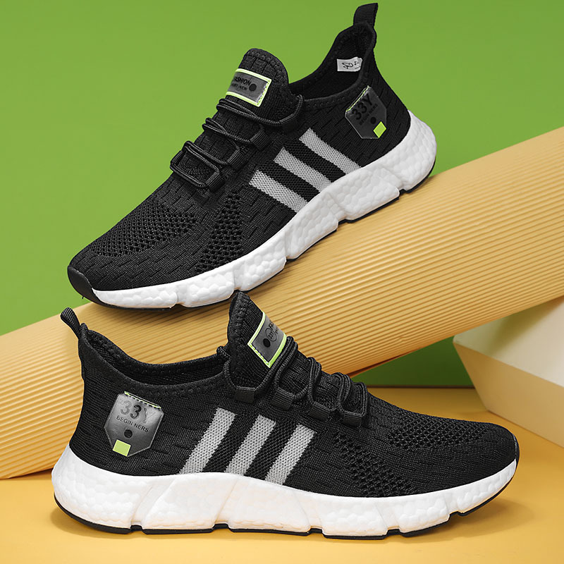 Cross-border plus size Shoes Seventeen-color Couple Popcorn Sole Men's Shoes Breathable Mesh All-match Casual Flying sneaker