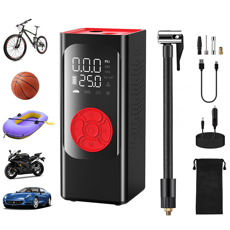 Bomba de aire montada en automóviles una batería de gran capacidad portátil de pantalla digital inalámbrica bomba de aire para automóviles al aire libre image 9