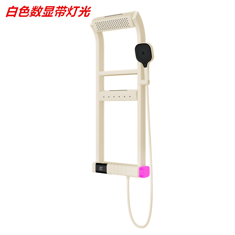 Elevador pistola ducha gris juego de ducha almacenamiento de doble capa multifuncional baño en casa ducha presurizada blanco lechoso