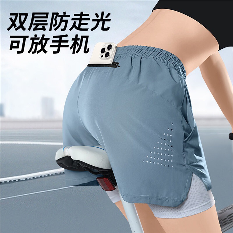 Cycling Clothing for Women, Mountain Road Bike Shorts, Equipment with Lining, Summer Ice Silk Quick-Dry Cycling Shorts That Can Hold a Phone