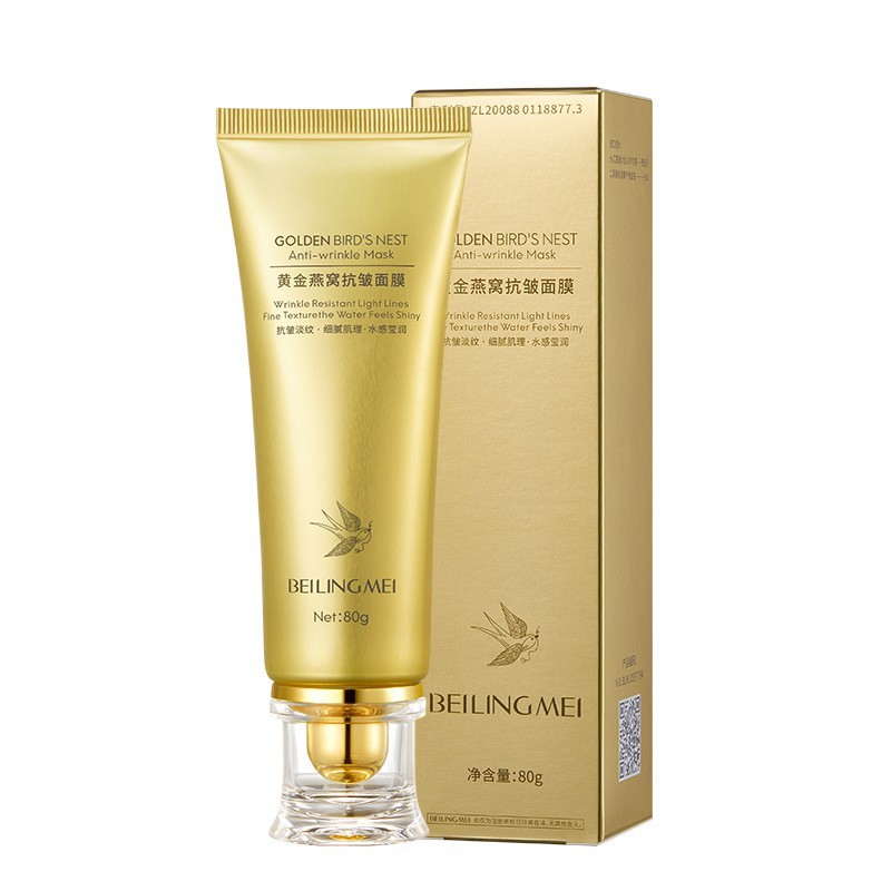 Beilingmei Nido de Pájaro de oro máscara antiarrugas hidratante brillo piel color de elevación máscara reafirmante ventas directas de la fábrica