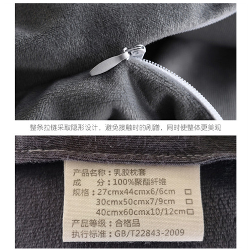 9WOR Latex Pillowcases Pair 60x40 Single Coral Velvet Children's Flannel Silicone Memory Thick Pillowcases 3