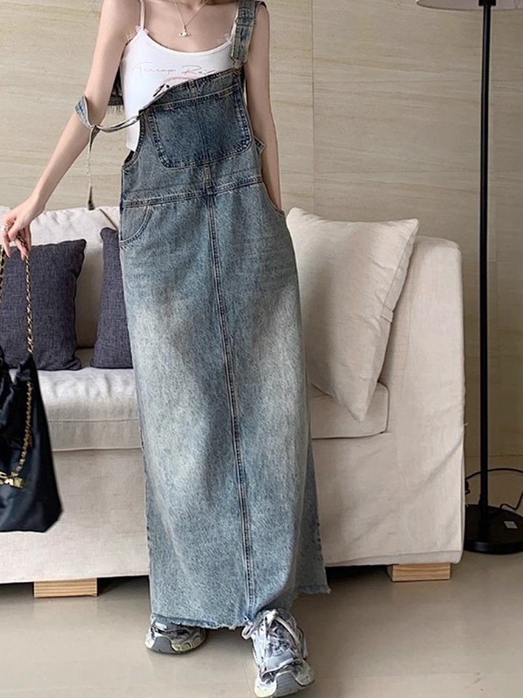 Light retro summer denim dress