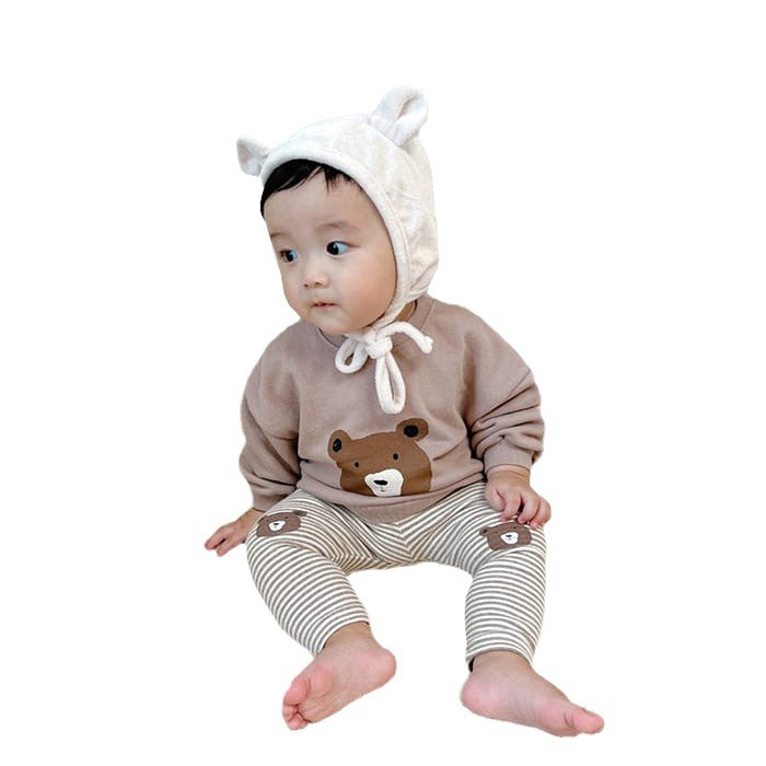 Polainas de las muchachas primavera y otoño estilo coreano ropa para niños bebé oso polainas bebé niñas pantalones de otoño pantalones de dibujos animados