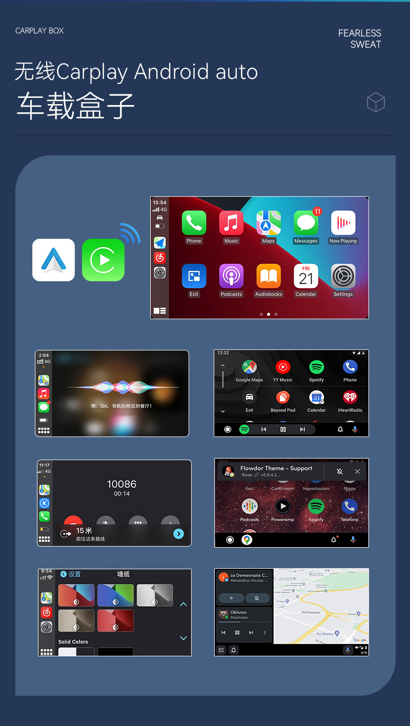 Hot Selling Wired to Wireless Carplay Module 2in1 Car Smart Box Android Autocarplay Box