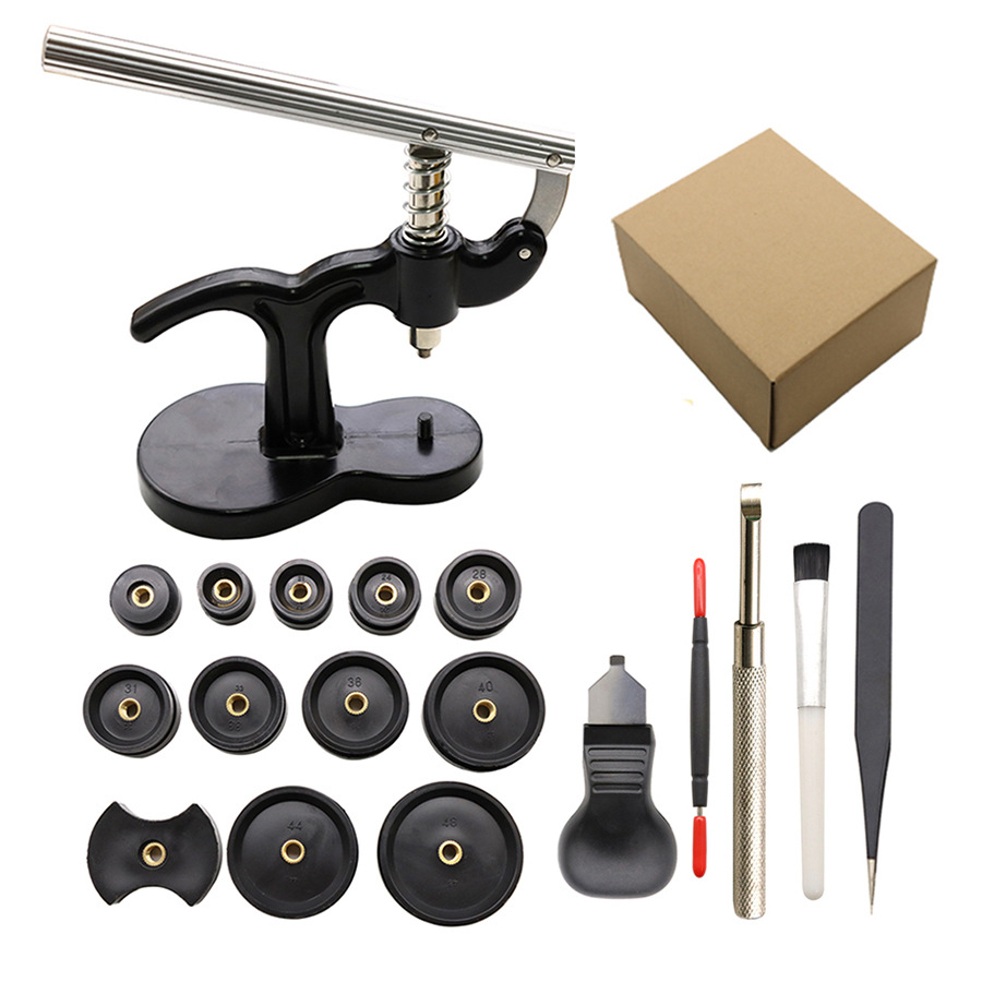 修表工具 18合1金属压机套装 压后盖 压表盖换电池安装表盖