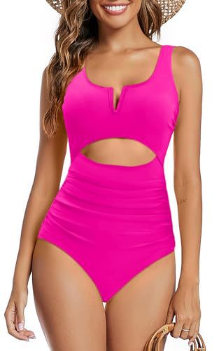 2023 traje de baño de una pieza de vientre de Amazon traje de baño de cintura alta hueco para mujer slim fit image 15