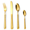 Golden tableware, modern set stainless steel, 4 pieces, mirror effect