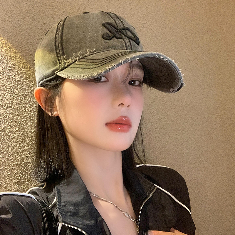 American agujero gorra de béisbol mujer japonesa vaquero retro gorra ancha gorra gor