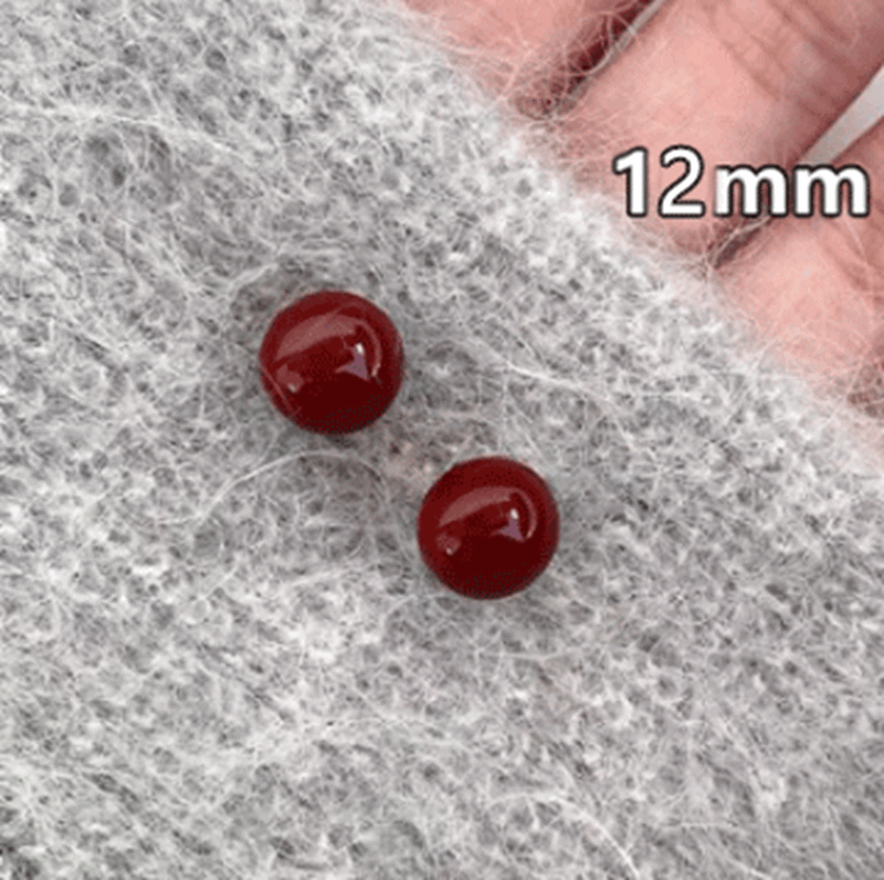 E5528-2 # 12mm 버건디 찐빵 귀걸이 [s925 실버바늘 한쌍]