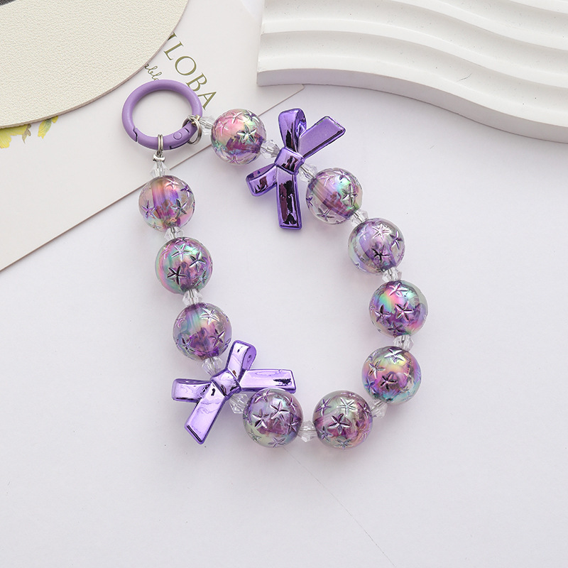 Japón y Corea del Sur color ins hecho a mano con cuentas flor llavero cordón de muñeca macaron color pétalo cordón de teléfono móvil en stock