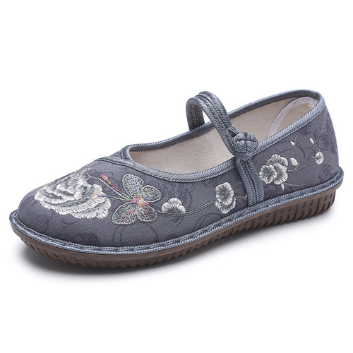  New Old Beijing Cloth Shoes Women's Fashion Handmade Embroidered Shoes Hanfu Ethnic Style Soft Sole Mom Shoes