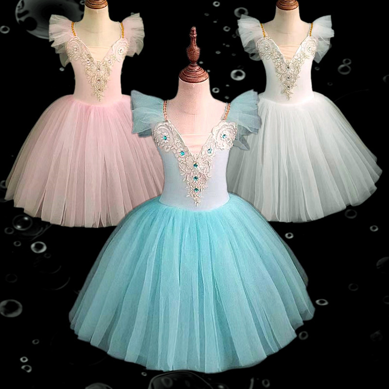 Children's Ballet Skirt tutu Skirt Sling Sling Skirt Pontoon Skirt Dance Skirt Girl's Performance Clothes Performance Clothes Practice Clothes